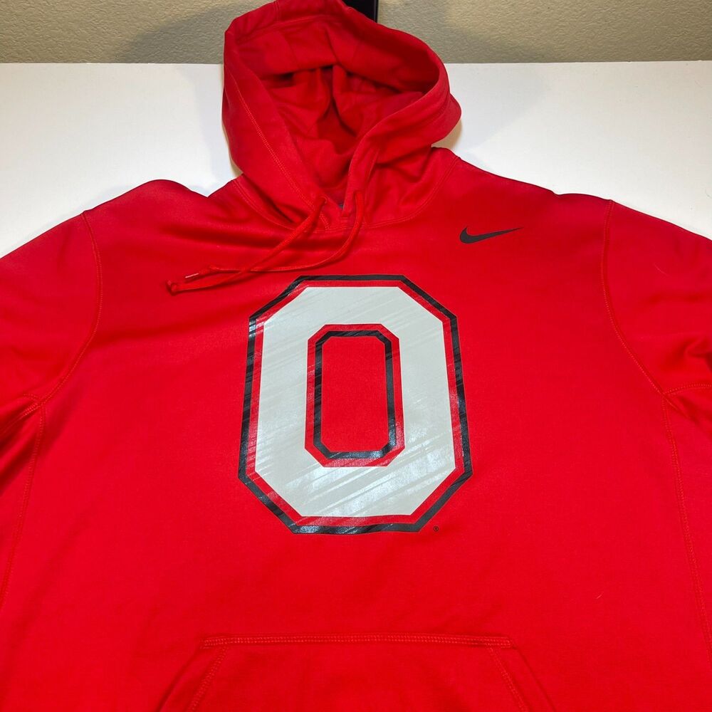 OHIO STATE UNIVERSITY Buckeyes Nike Therma Fit Hoodie Sweatshirt Sz Mens L